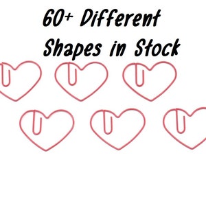 10 Count Paper Clips, Love Heart Valentine Gifts, Cute Shaped Paper Clips, Desk Organization, Stationery Office Supplies