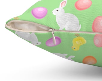 Easter Bunny and Eggs Pillow