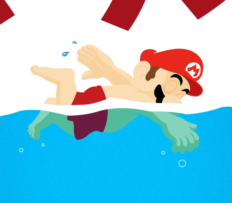 Mario X Jaws Poster Print Piranha Plant マリオ Pop Art Jaws Parody Nintendo Retro Games image 2