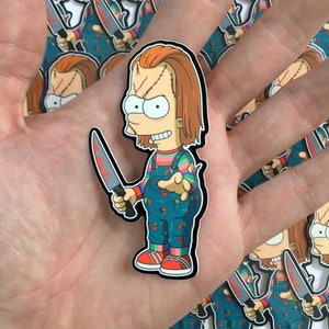 Bart Simpson x Chucky Laptop Sticker | Childs Play Movie art Simpsons Sticker Halloween Sticker Pop Art Simpsons Treehouse of Horror Art