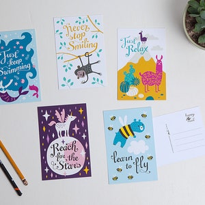 Cartoline con citazioni / ansichtkaarten - set da 5 - design di Heleen van den Thillart