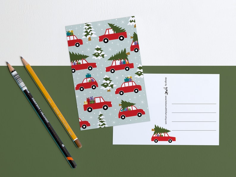 Weihnachtsdorf Postkarten / kerstkaarten / ansichtkaarten 5er-Set Design von Heleen van den Thillart Bild 5