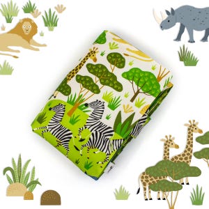 Cambiador de bebé Safari animales salvajes, bolso de viaje portátil para pañales, impermeable, verzorgingsmatje - diseño de Heleen van den Thillart