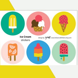 IJsstickervel zomerillustratie envelop zegel cadeauverpakking - ontwerp Heleen van den Thillart