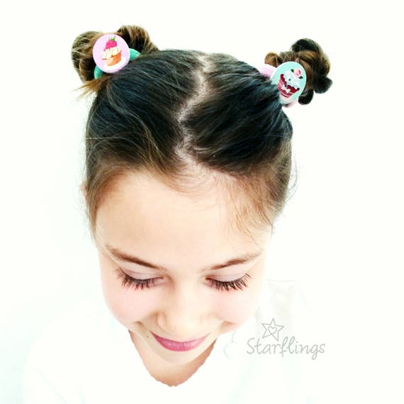Cupcake Hair Ties Hair Accessories Hair Bows Ponytail Etsy