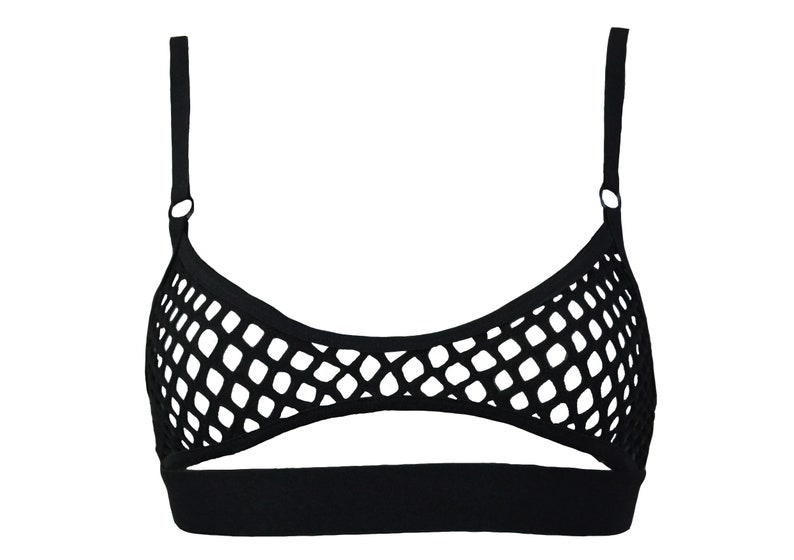 Open Front Fishnet Bralette - Etsy Denmark