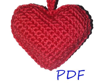 Crochet heart Pattern,  Amigurumi heart Pattern, 3d heart, Heart PDF Pattern ONLY, Red heart