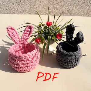 Easter Bunny Basket Crochet Pattern - Crochet Pattern - Small Crochet Baskets - INSTANT DIGITAL DOWNLOAD