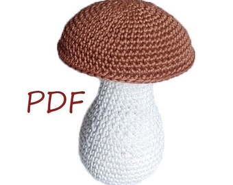 Crochet Porcini, Crochet food, Porcini mushroom, Amigurumi Mushroom Pattern, Porcini pattern, Mushroom PDF Pattern ONLY, Mushroom toy