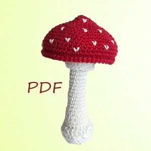 Crochet Amanita, Crochet food, Amanita mushroom, Amigurumi Mushroom Pattern, Amanita pattern, Mushroom PDF Pattern ONLY, Mushroom toy