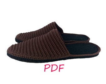 Men's Slippers Pattern, Сrochet Slippers, Flip flop, PDF - Pattern  ONLY