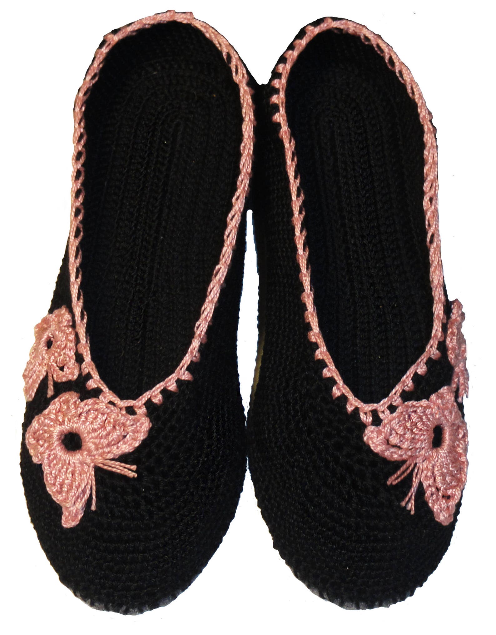 Сrochet slippers pattern, ballet shoes, slippers for women, slippers with butterflies pdf - pattern only