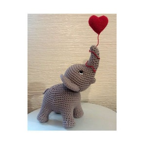 Elephant Crochet Pattern,  Amigurumi elephant Pattern, Elephant toy,  Elephant PDF Pattern ONLY, Crochet heart, ball, rug