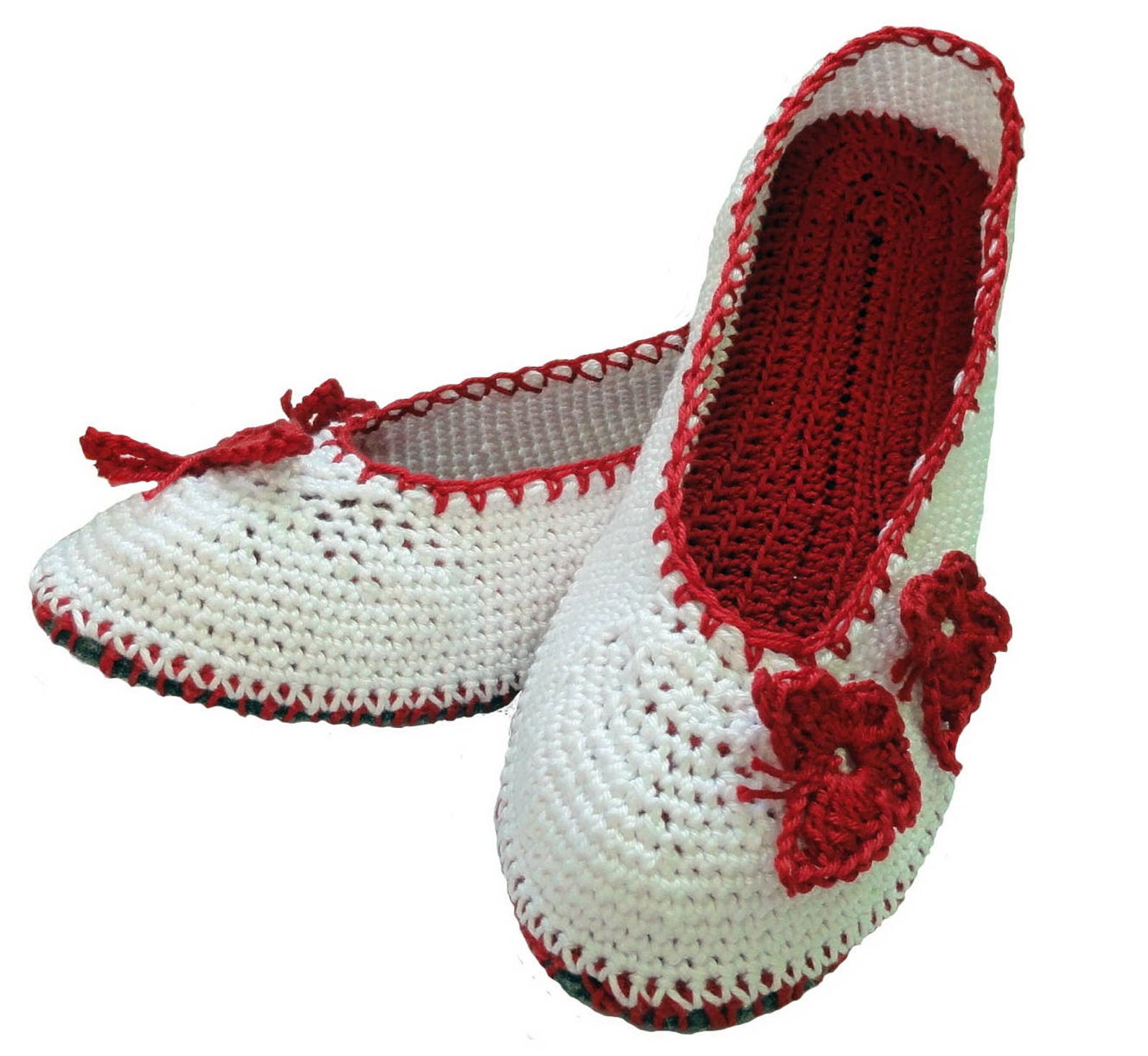 Сrochet slippers pattern, ballet shoes, slippers for women, slippers with butterflies pdf - pattern only