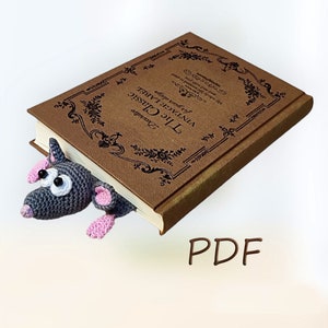 Rat bookmark Pattern,  Amigurumi crochet Rat bookmark, SET of 2,  Mouse pattern, Rat PDF Pattern ONLY, Crochet mouse