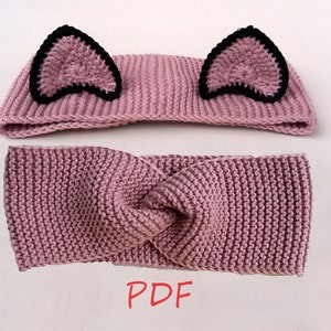 Knitted Headband set of 2, Headband pattern, Ear warmer headband, Twisted Rib Headband, Easy Knitting Pattern, Headwrap Knitting Pattern