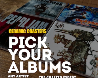 Custom Album Cover Coasters - Choose ANY Albums - Unique Personalized Gift for Music Lovers to celebrate Birthdays, Christmas & Housewarming