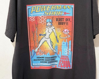 Vintage Powerman 5000 Shirt Size L Rockets & Robots Tour
