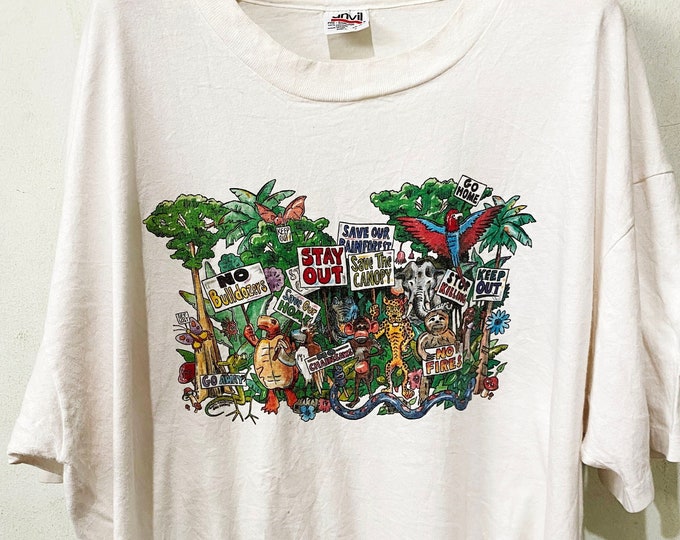 Vintage Save Our Rainforest Animal Shirt Size XXL - Etsy