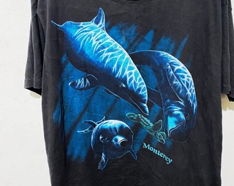 Vintage Monterey Bay Aquarium Dolphin Shirt Size XL