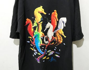 Vintage Monterey Bay Aquarium Seahorse Shirt Size XL