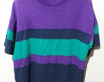 Vintage 90s Striped T-shirt Size L