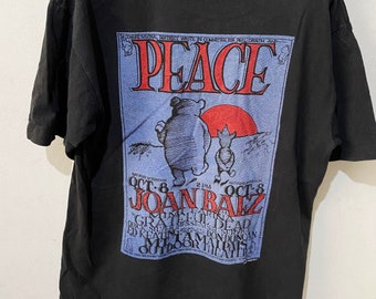 Vintage 90er Jahre Peace Joan Baez Grateful Dead Shirt Größe M