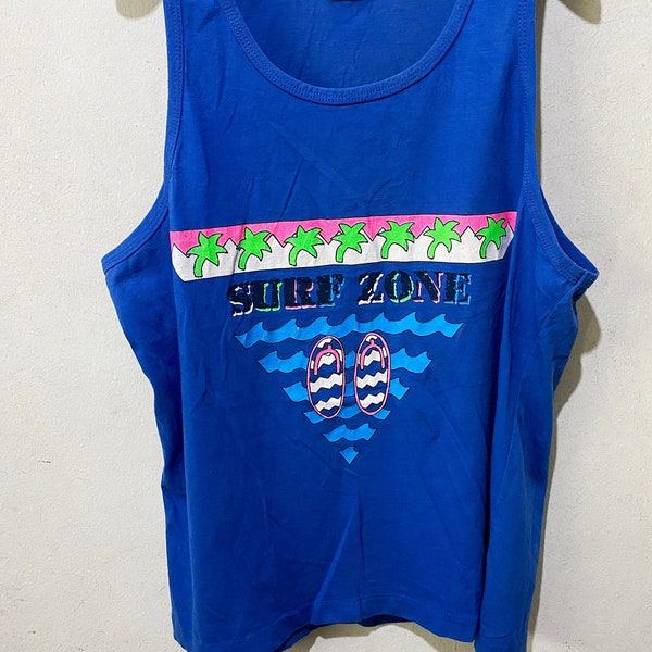 Vintage 90s Surf Zone Tank Top Shirt Size M