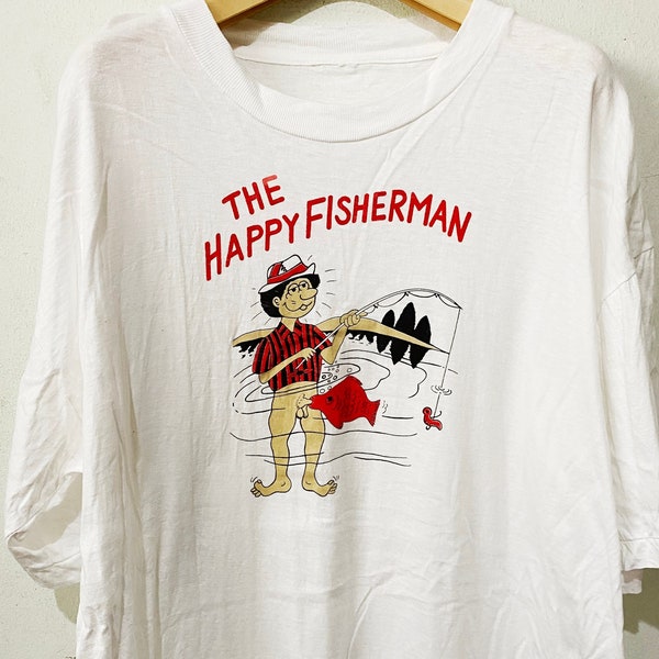 Vintage The Happy Fisherman Shirt Größe XL