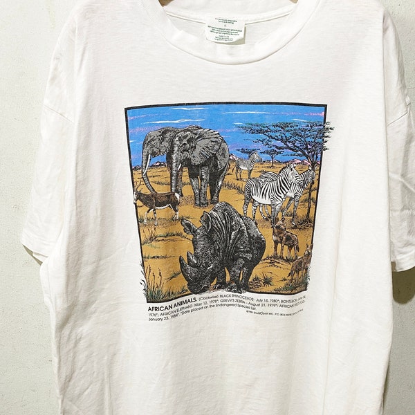 Vintage 90s Endangered Species Shirt Size L-XL