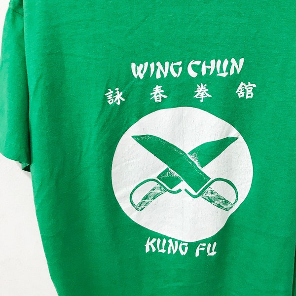 Vintage 80s Wing Chun Kung Fu Camisa Tamaño L Envío Gratis