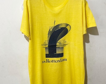 Vintage 80s SS Rotterdam Ocean Liner Cruise T-Shirt Size M