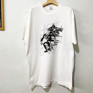 Vintage 90er Jahre Comics Shirt Größe L Vintage Bandit Files Tee, Vintage Cartoon T-Shirt, Vintage Sci-Fi T-Shirt