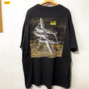 Vintage 90s Blackbird Shirt Size XL Vintage P-38 Lightning US Air Force Tee, Vintage Airplane Tee