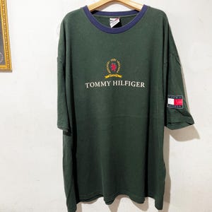 Vintage 90s Tommy Hilfiger Shirt Size XXL Vintage Hilfiger Athletics Tee, Vintage Spell out Tee, Vintage Logo Tee