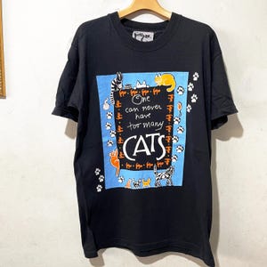 Vintage 90s Cat Shirt Size M Vintage Cat Art Tee, Funny Cat Tee, Cat Lover Tee, Vintage Kitten Tee, Vintage Nature Tee
