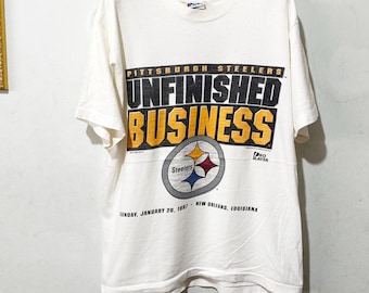 Camiseta vintage de los Pittsburgh Steelers de la NFL de los años 90, talla L