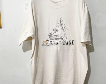 Vintage Great Dane Dog T-Shirt Size L