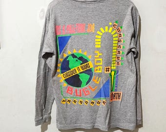 Vintage jaren 90 Bugle Boy Surf-T-shirt met lange mouwen, maat XXS