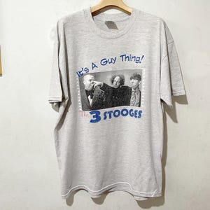 Vintage The Three Stooges T-Shirt Classic Comedy Group Graphic Tee Size L–XL