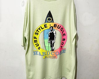 Vintage surf-T-shirt uit de jaren 90 Bugle Boy, maat XL