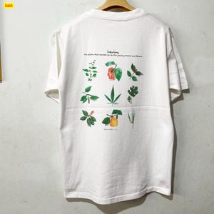 Vintage 90er Jahre Kräuter Shirt Größe S-M Vintage Pflanzen T-Shirt, Vintage Blumen T-Shirt, Vintage Garten T-Shirt