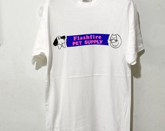 Vintage 90s Cat and Dog T-Shirt Size S