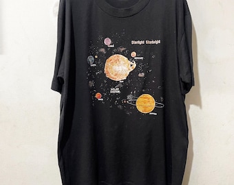 Vintage 1993 Solar Orbits Galaxy Space Theme Graphic T-shirt Size