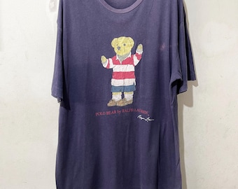Vintage 1990s Polo Bear by Ralph Lauren Tennis Graphic T Shirt