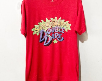 Vintage 1987 Nickelodeon Super Sloppy Double Dare T-Shirt Size S