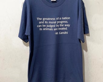 Vintage 90s Mahatma Gandhi Quote T-Shirt Size M