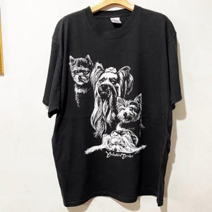 Vintage Dog Shirt Size L Vintage Yorkshire Terrier Tee, Vintage Pet Tee, Vintage Animal Shirt, Dog art Tee