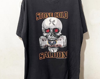 Vintage 90s Stone Cold WWF T-Shirt Size L–XL
