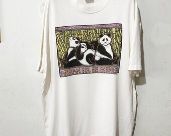 Vintage 90s Bear Us in Mind Panda T-Shirt Size XL
